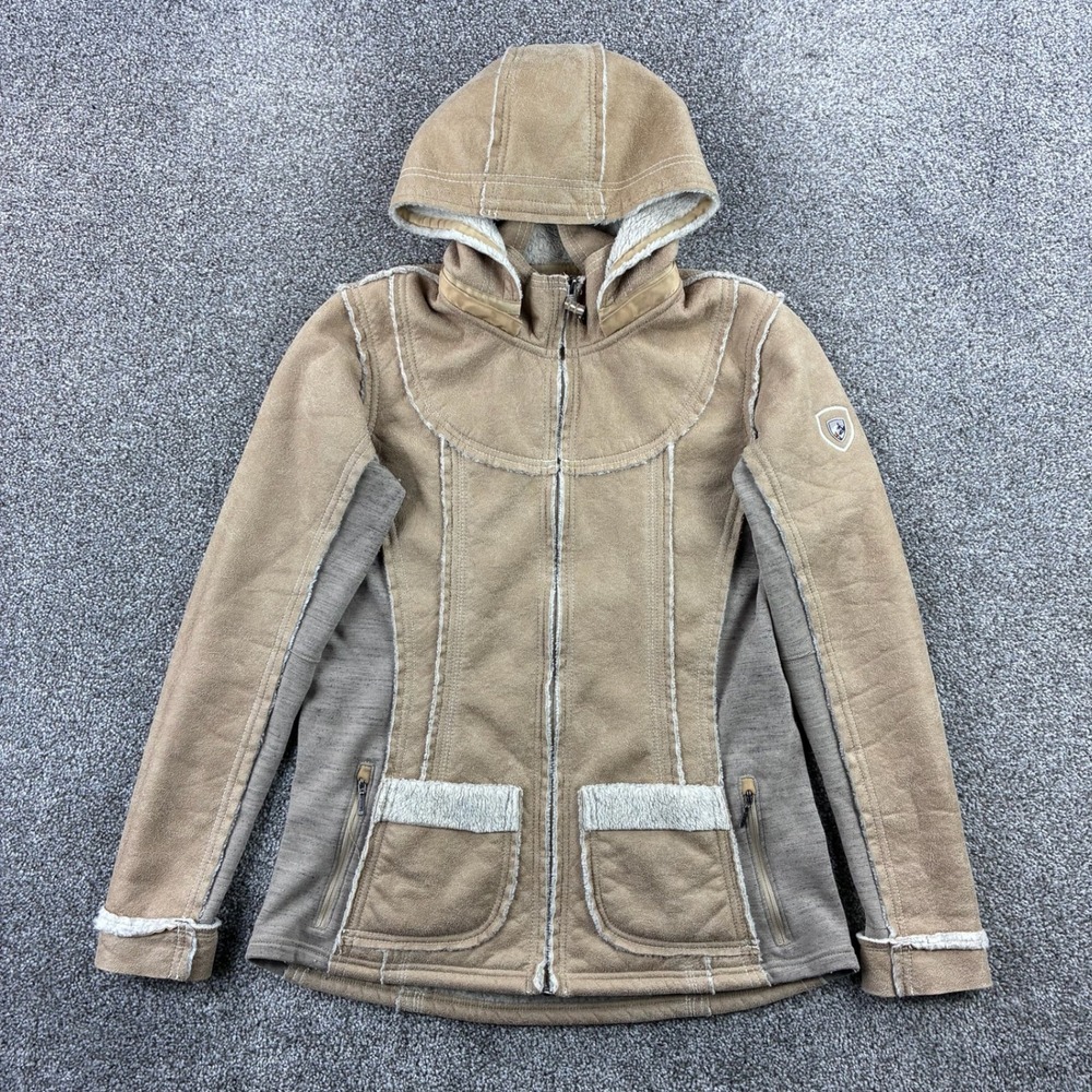 Kuhl Projekt Dani Sherpa Fleece Jacket Women's Medium Full Zip Hooded 2068